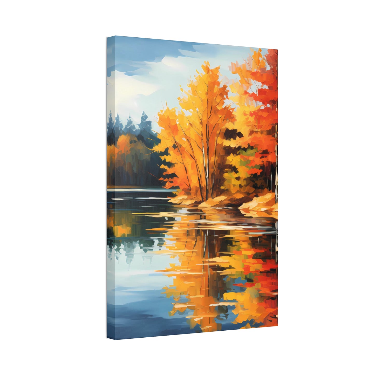 Autumn's Mirror Lake