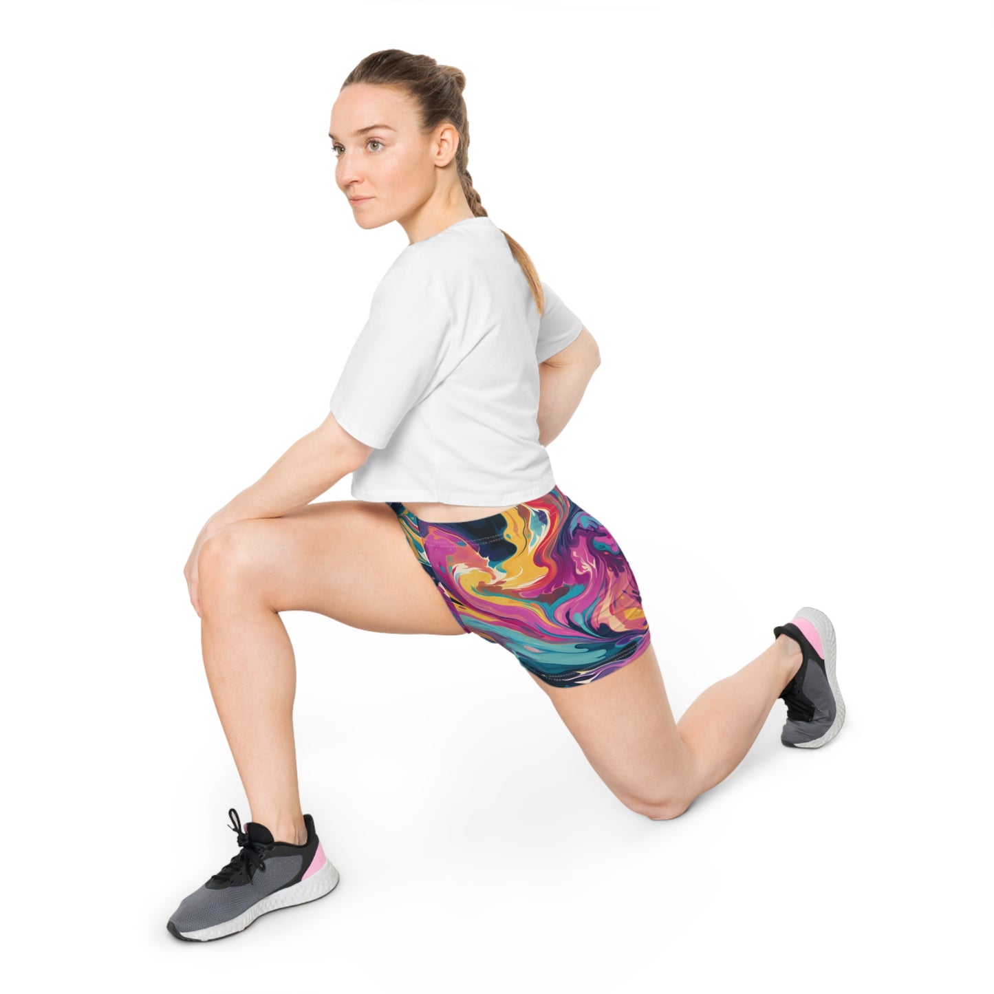 Tie-Dye Delight Womens Workout Shorts