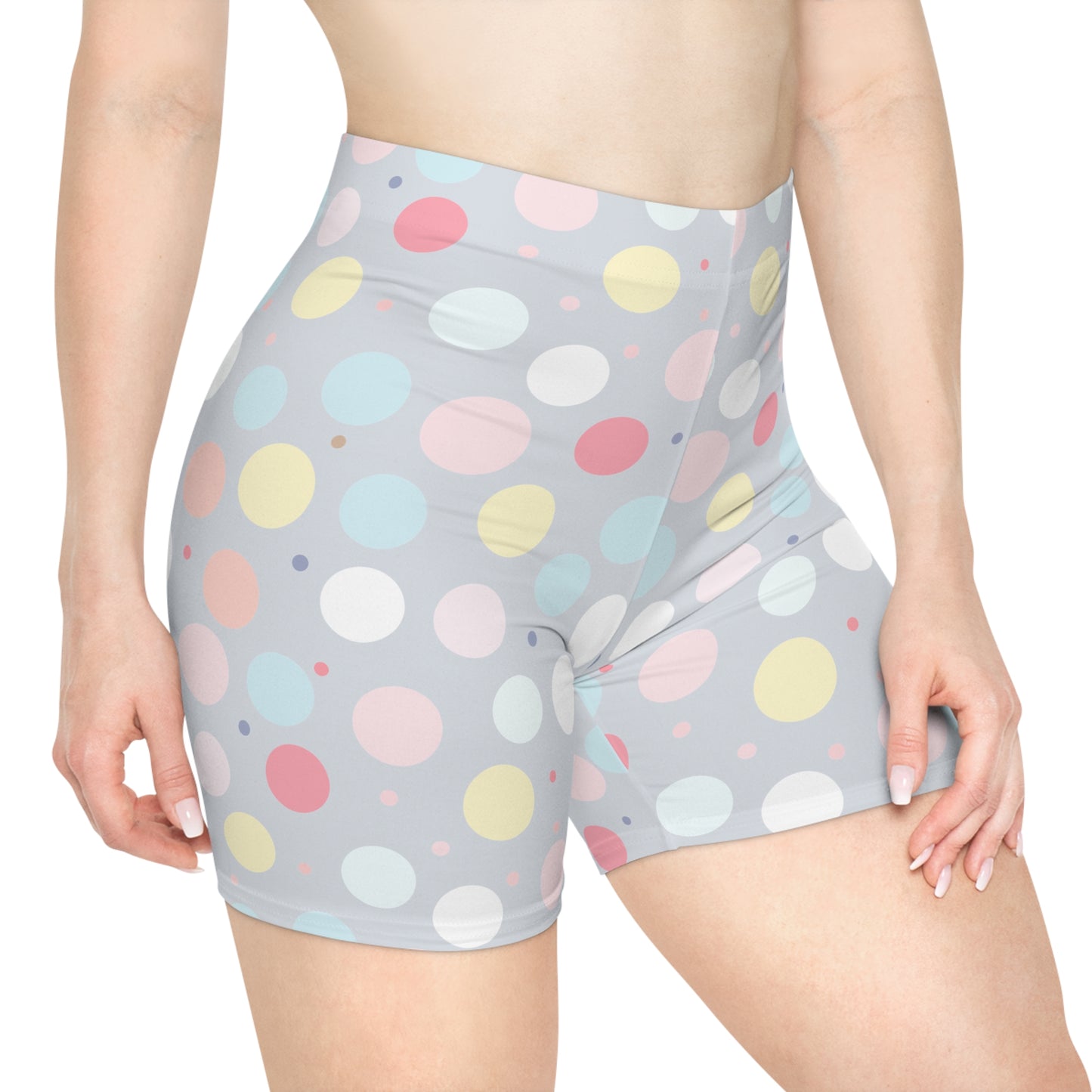 Pastel Polka Womens Biker Shorts