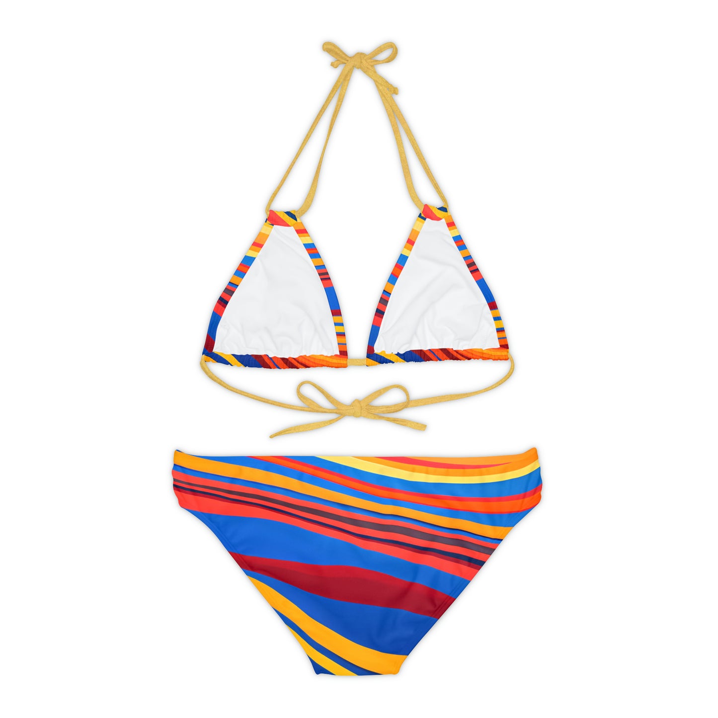 Flowy Stripes Strappy Bikini Set
