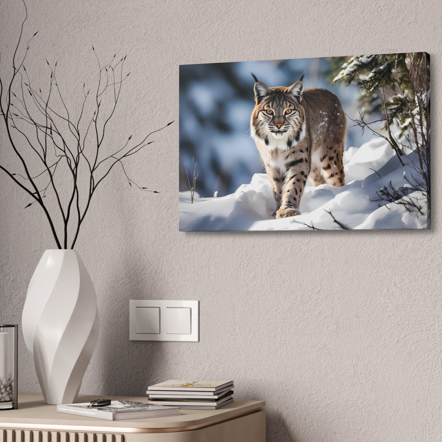 Cat Scratch Fever - Bobcat Canvas Art Print (1.5'')
