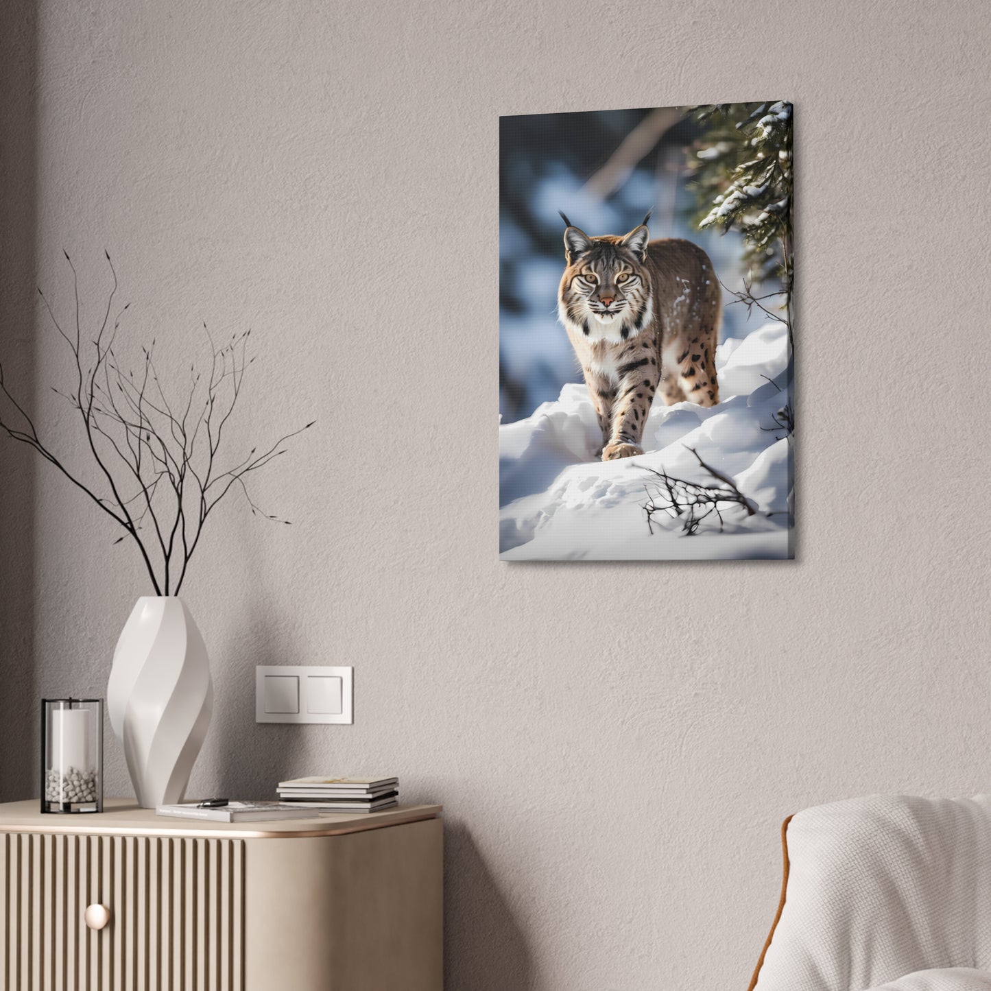 Cat Scratch Fever - Bobcat Canvas Art Print (1.5'')