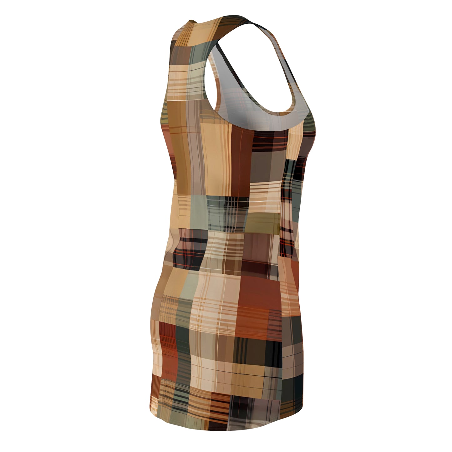 Abstract Plaid Racerback Dress