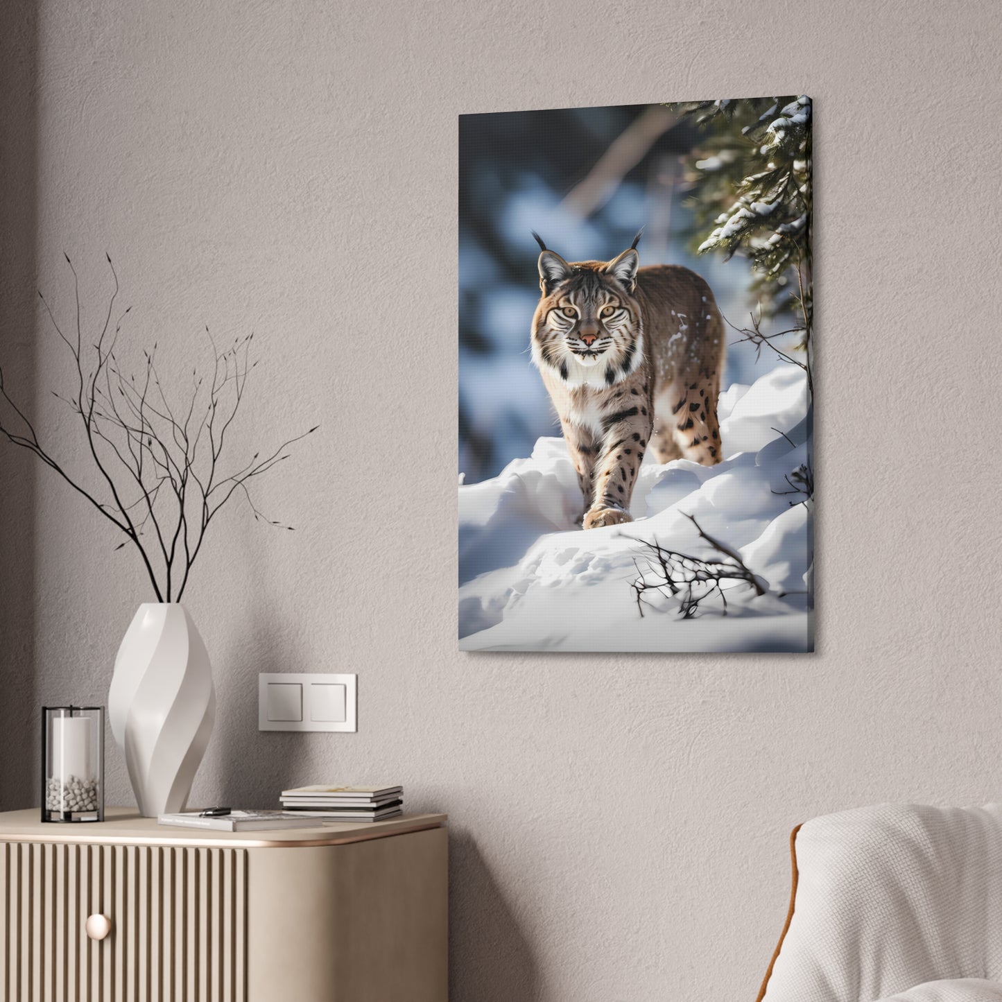 Cat Scratch Fever - Bobcat Canvas Art Print (1.5'')