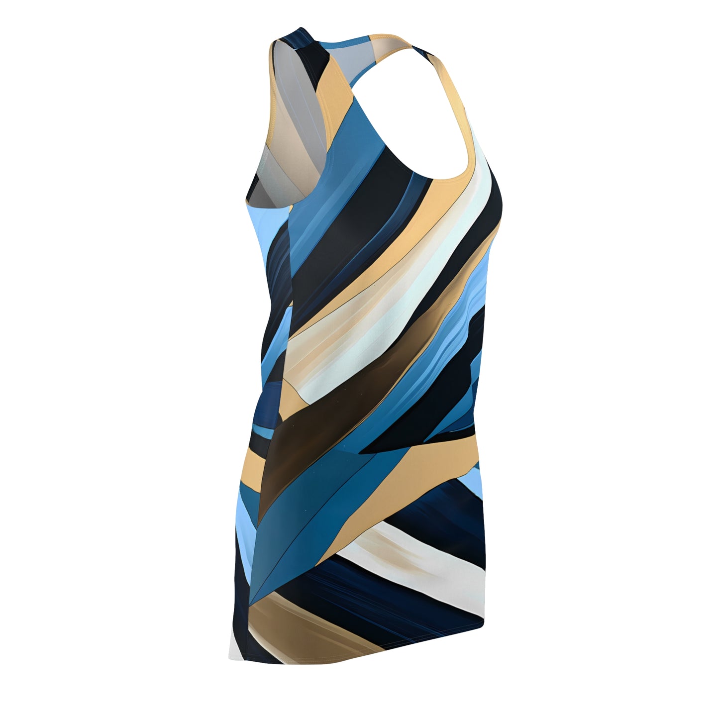 Blue, Black and Gold Racerback Dress