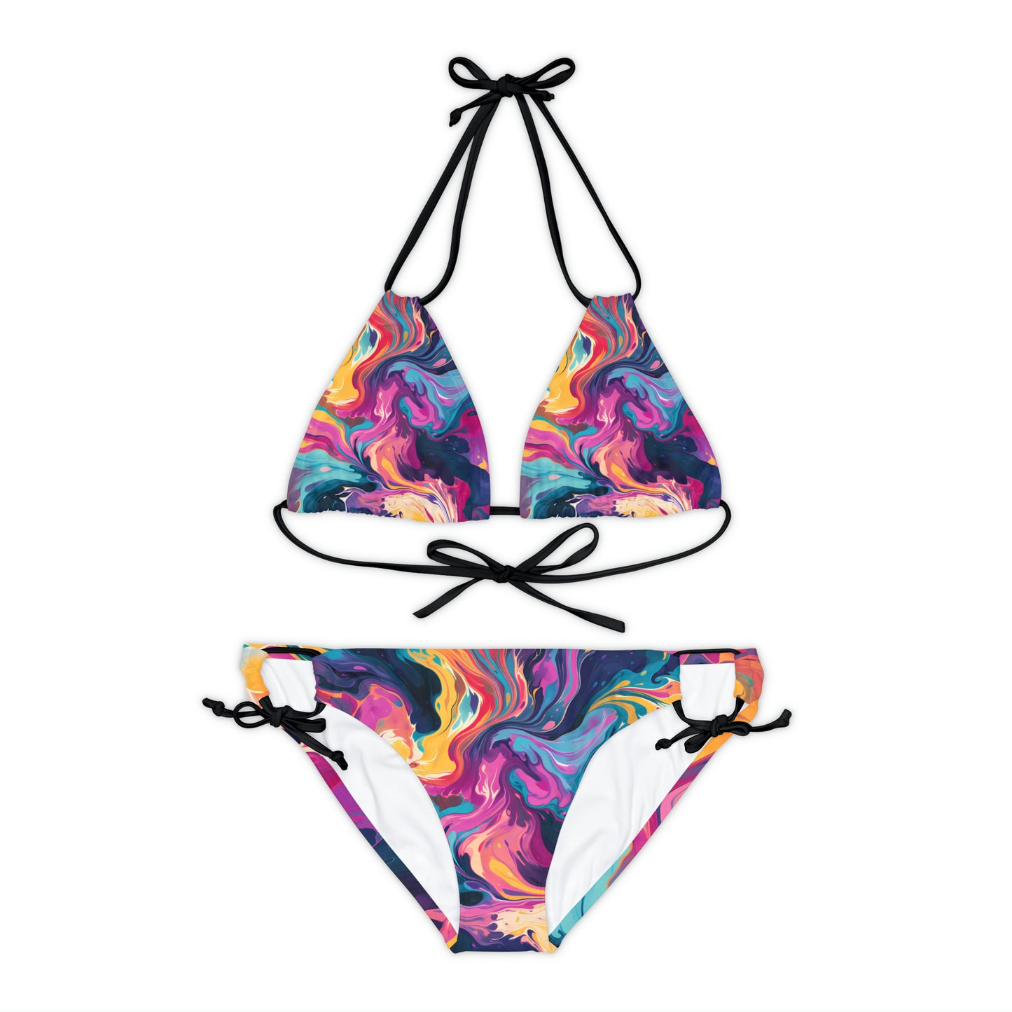 Tie-Dye Delight Strappy Bikini Set
