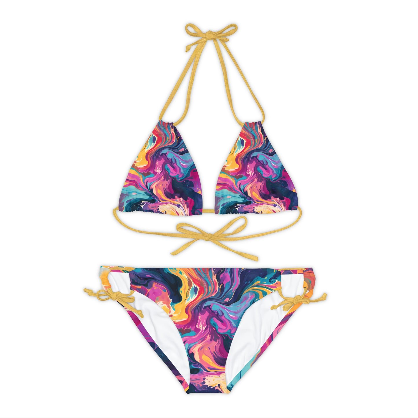 Tie-Dye Delight Strappy Bikini Set