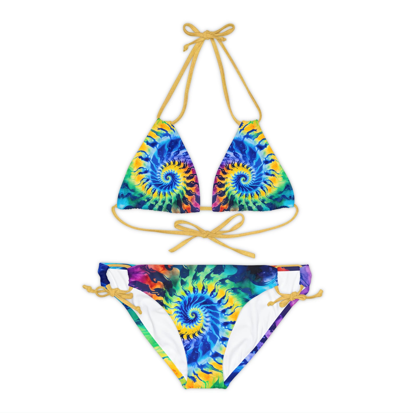Spiral Tie-Dye Strappy Bikini Set