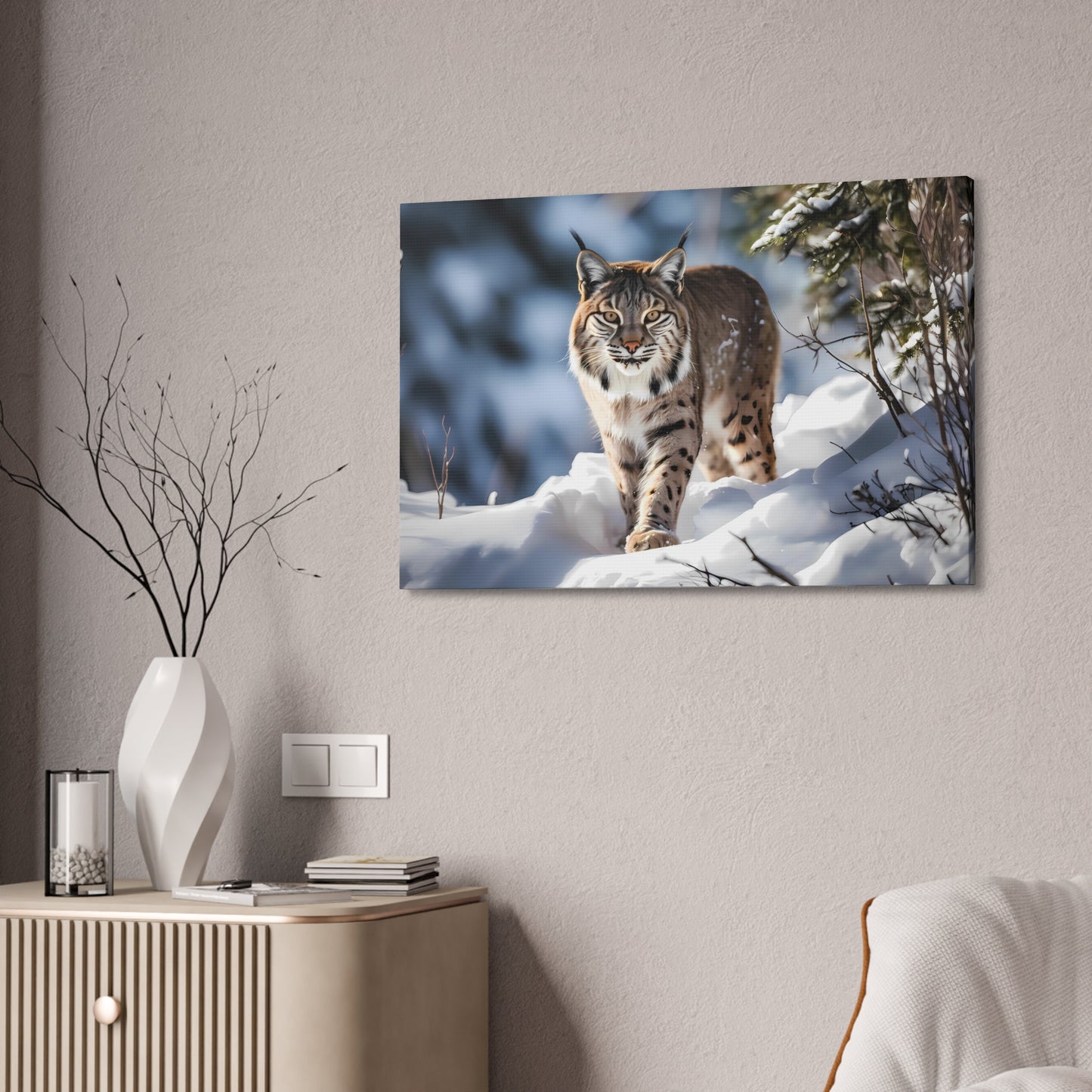 Cat Scratch Fever - Bobcat Canvas Art Print (1.5'')