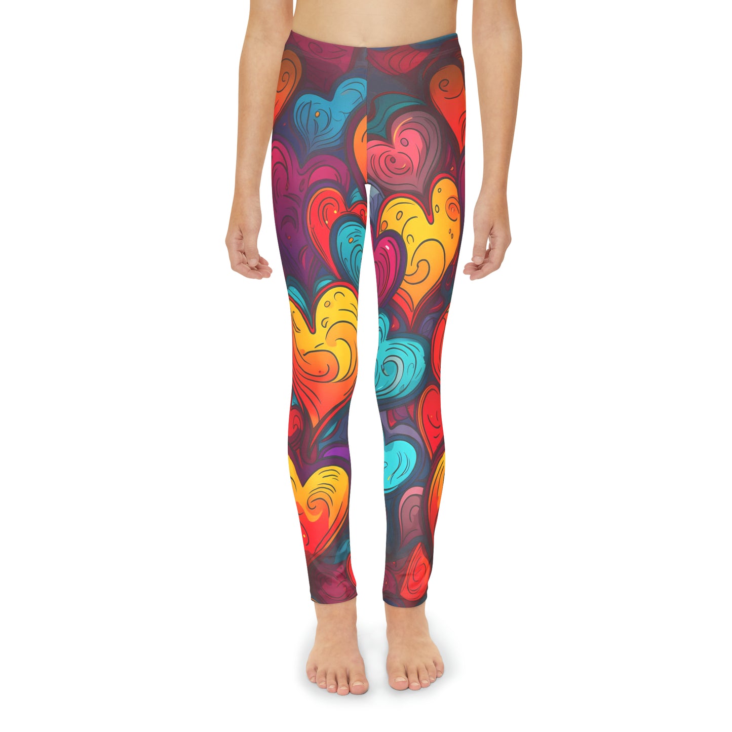 Colorful Hearts Girls Leggings