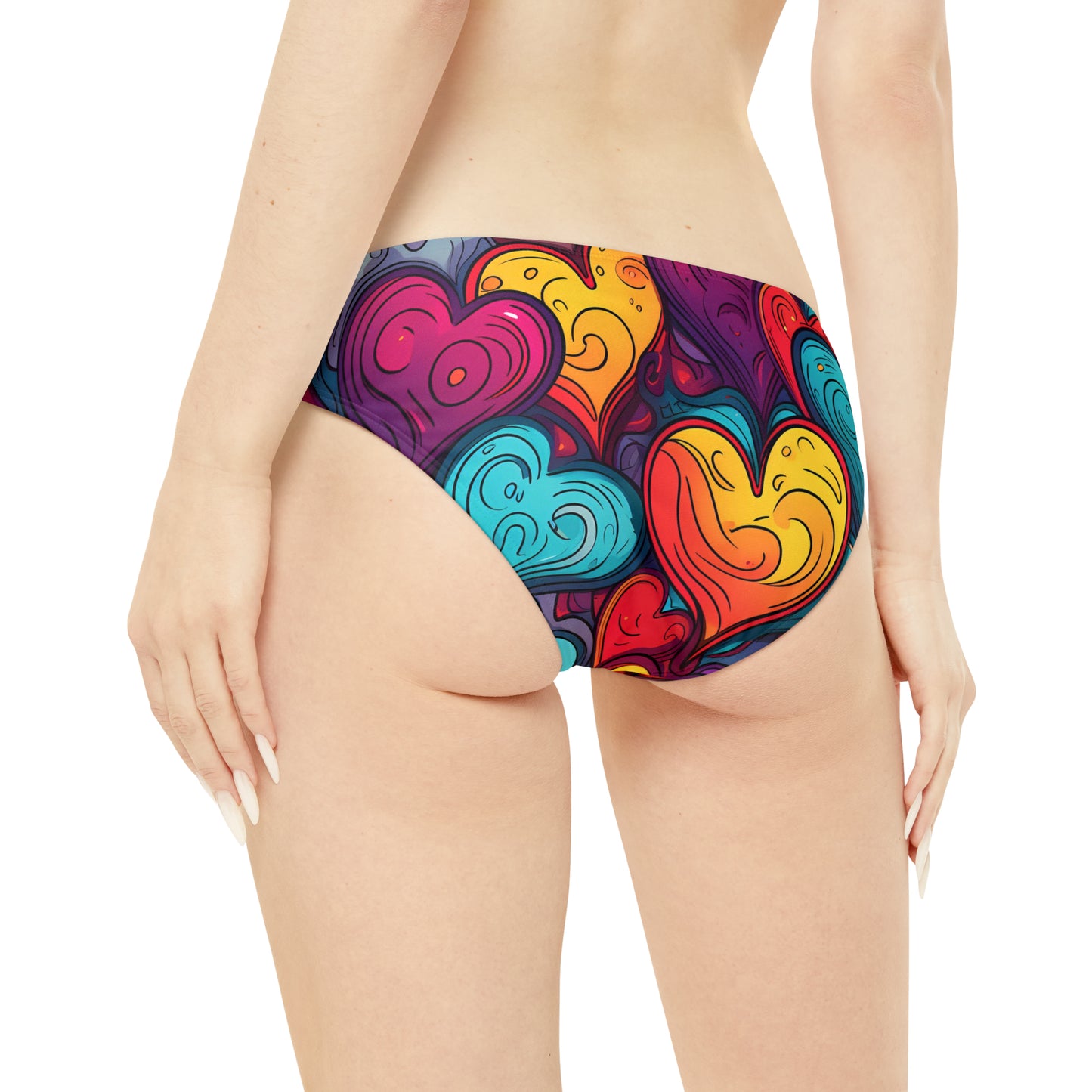 Colorful Hearts Strappy Bikini Set