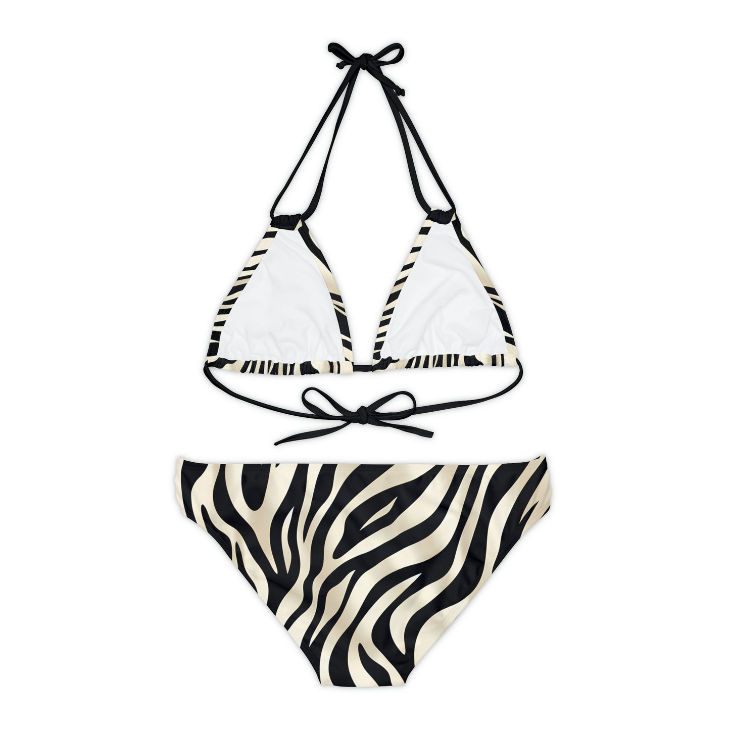 Zebra Print Strappy Bikini Set