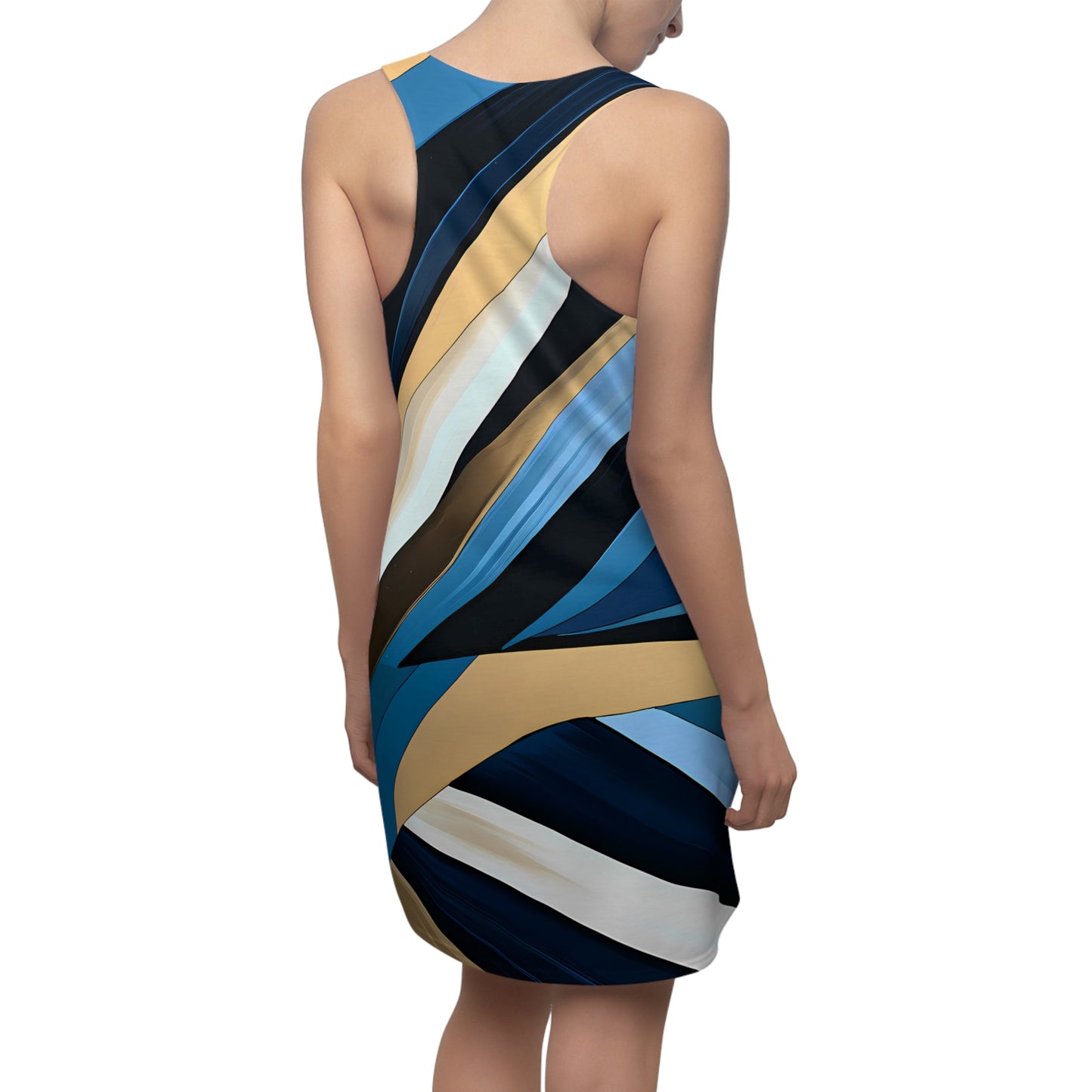 Blue, Black and Gold Racerback Dress