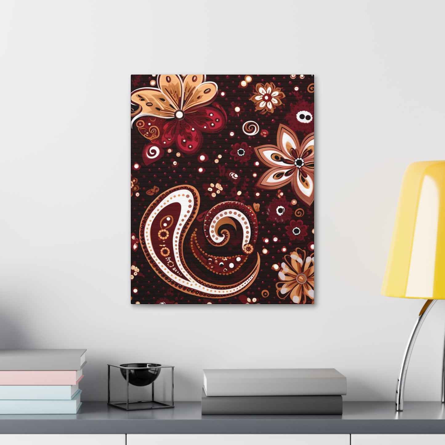 Maroon Flowery Paisley I