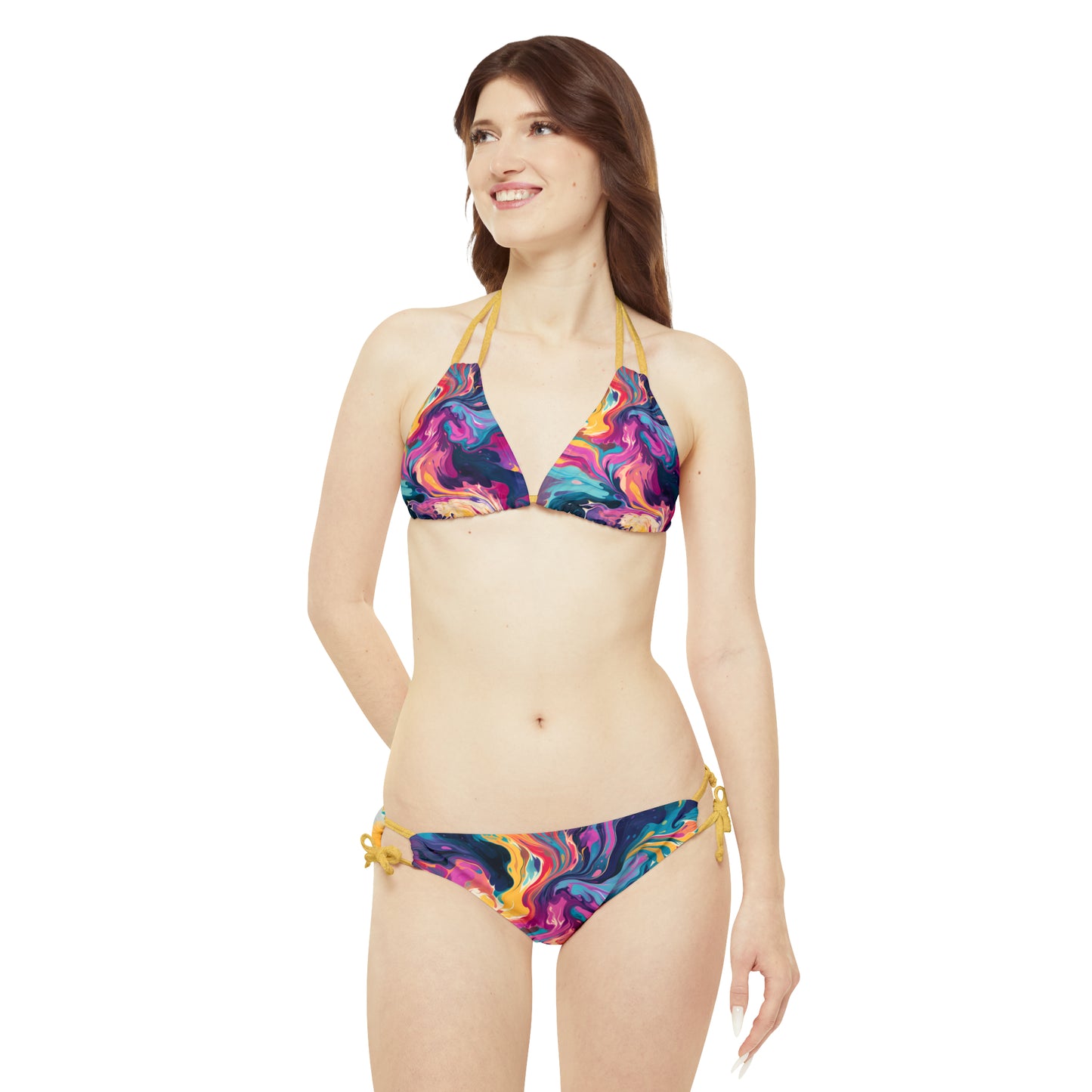 Tie-Dye Delight Strappy Bikini Set