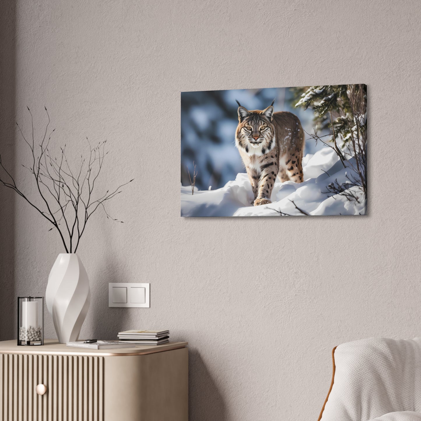 Cat Scratch Fever - Bobcat Canvas Art Print (1.5'')