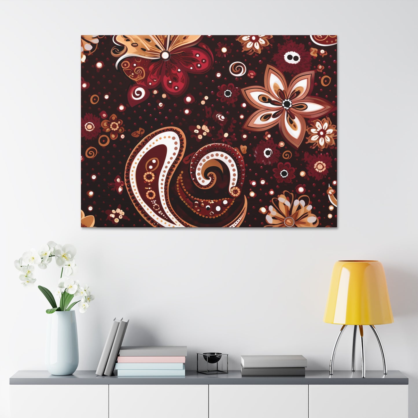 Maroon Flowery Paisley I