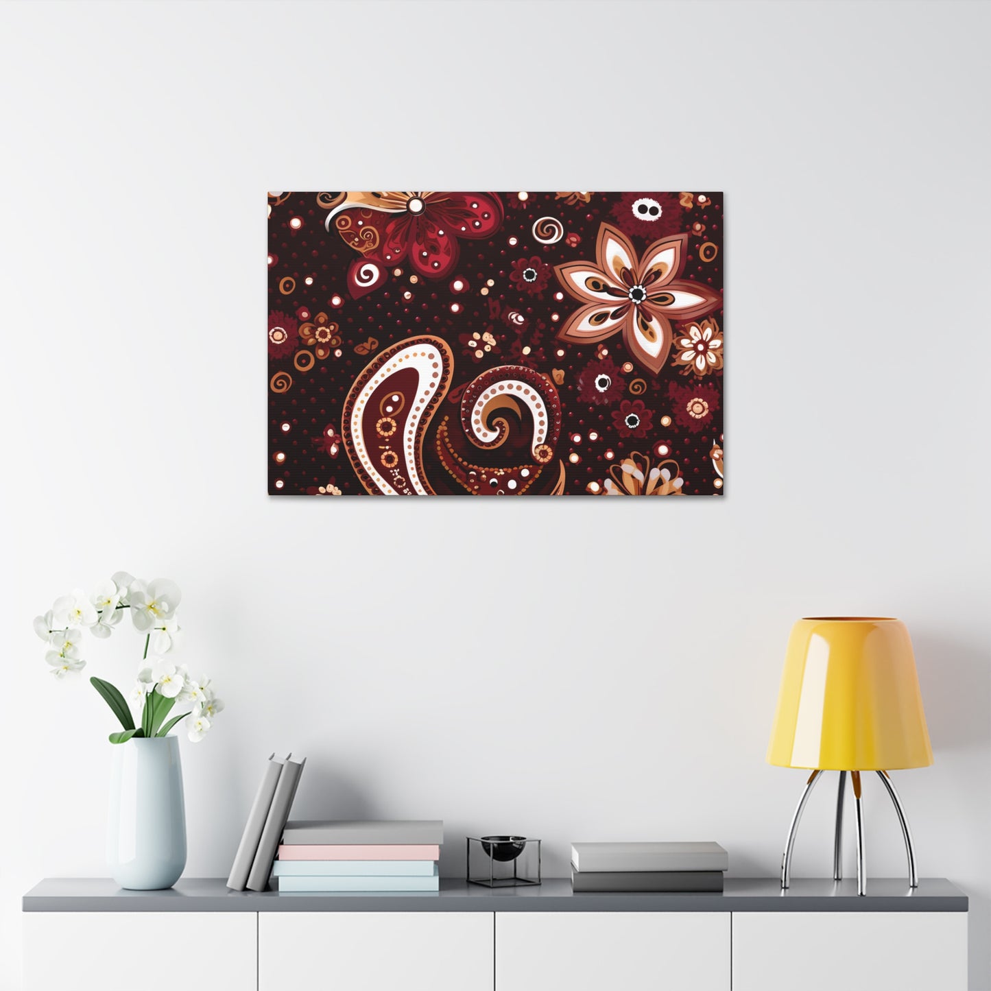 Maroon Flowery Paisley I