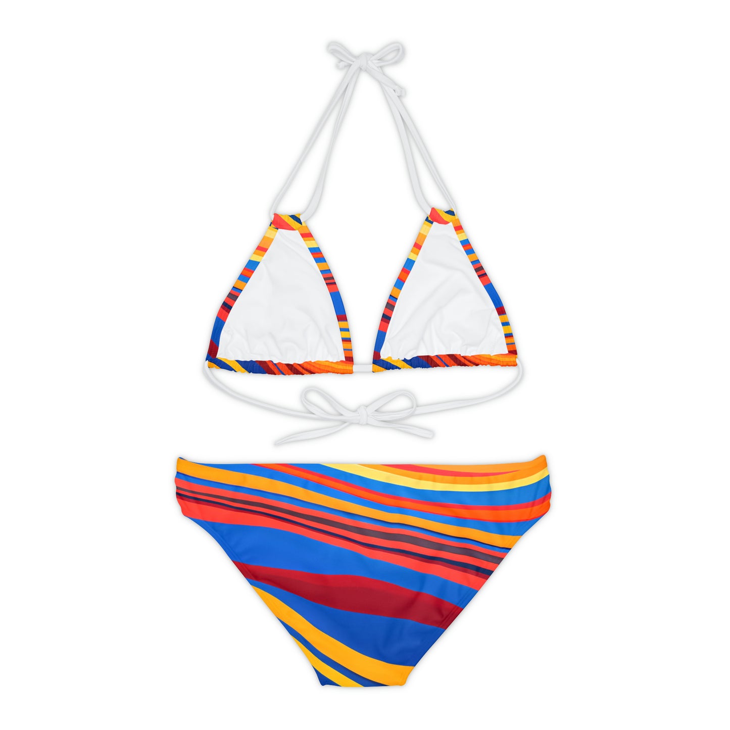 Flowy Stripes Strappy Bikini Set