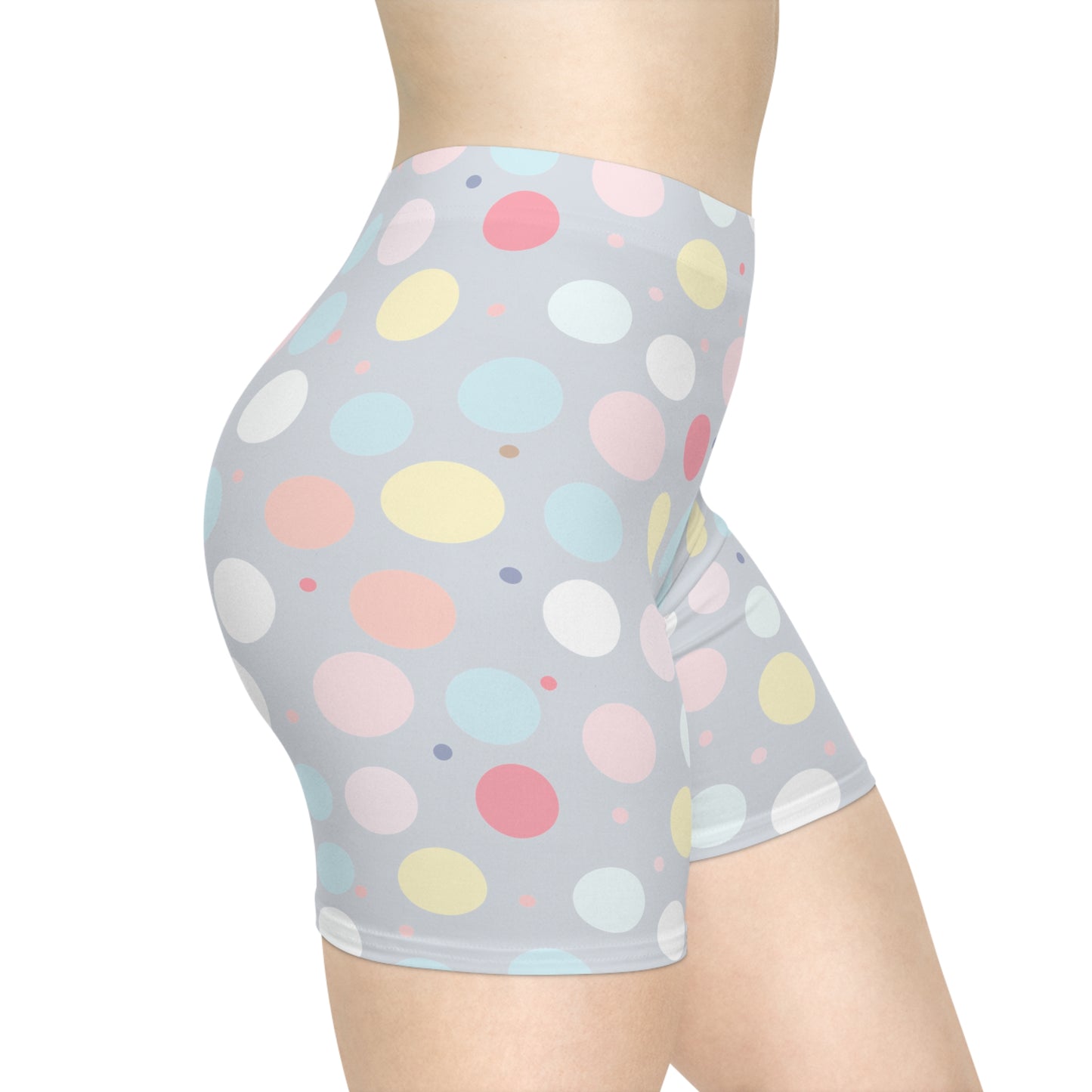 Pastel Polka Womens Biker Shorts