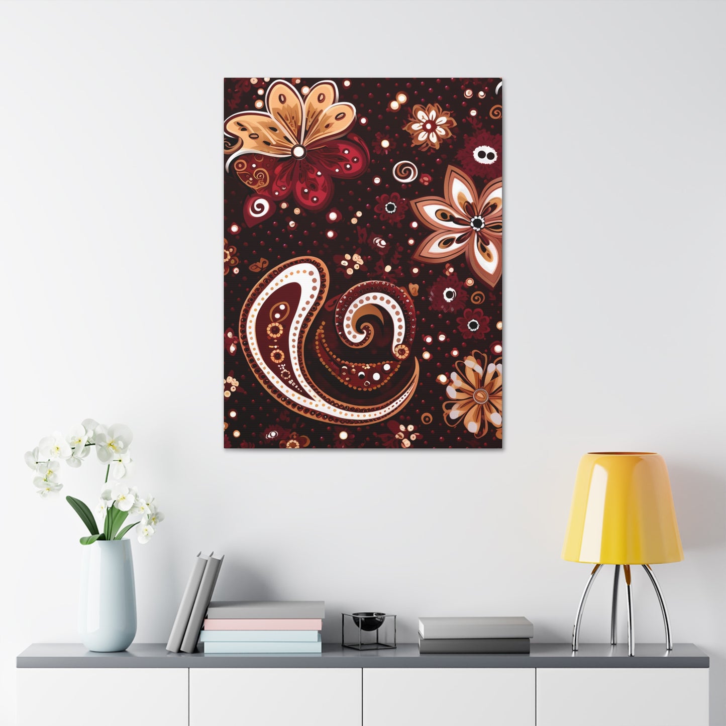 Maroon Flowery Paisley I