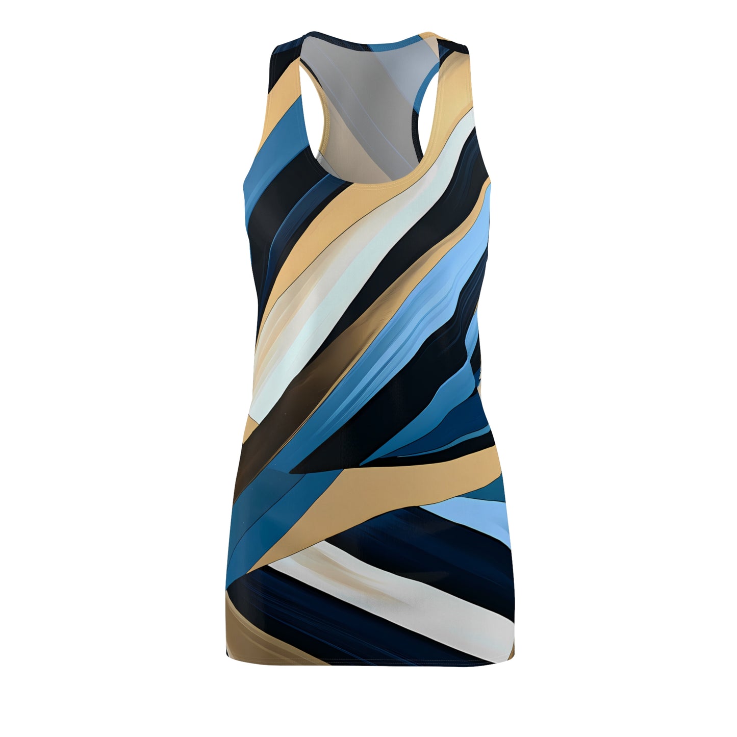 Blue, Black and Gold Racerback Dress