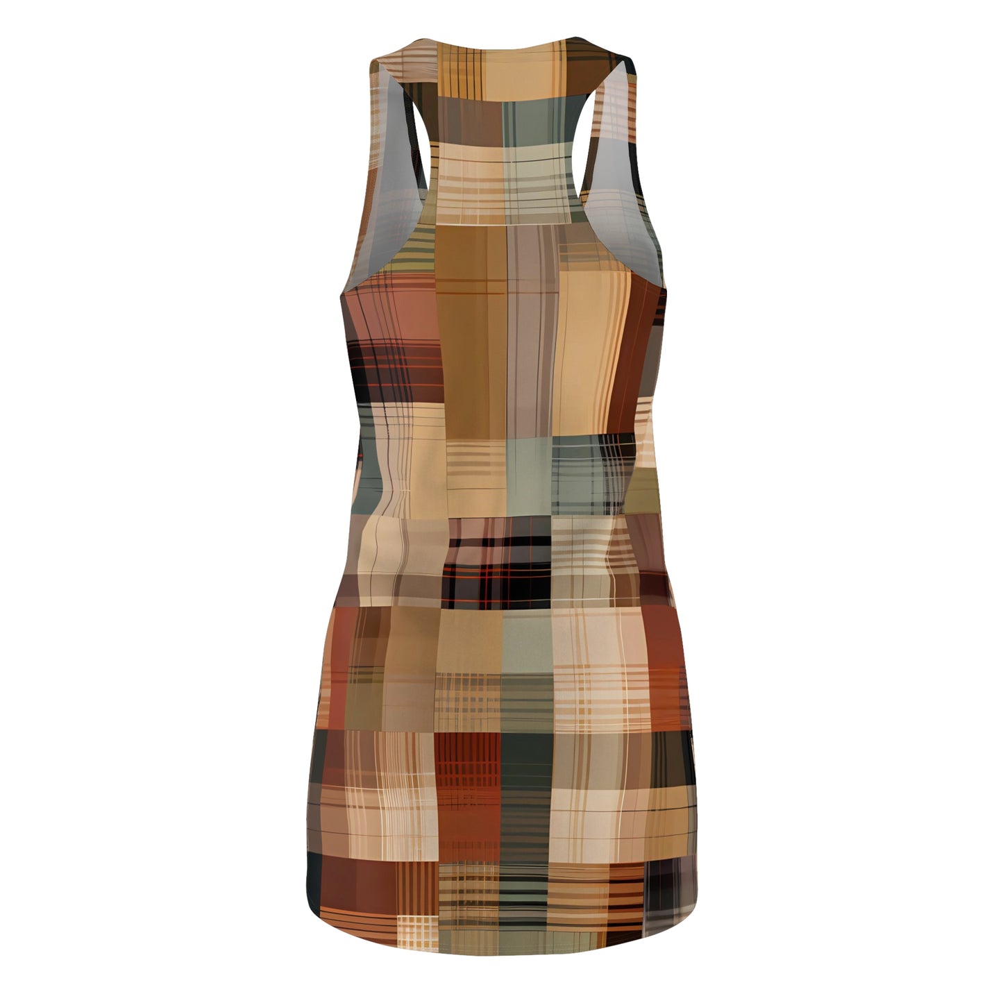 Abstract Plaid Racerback Dress