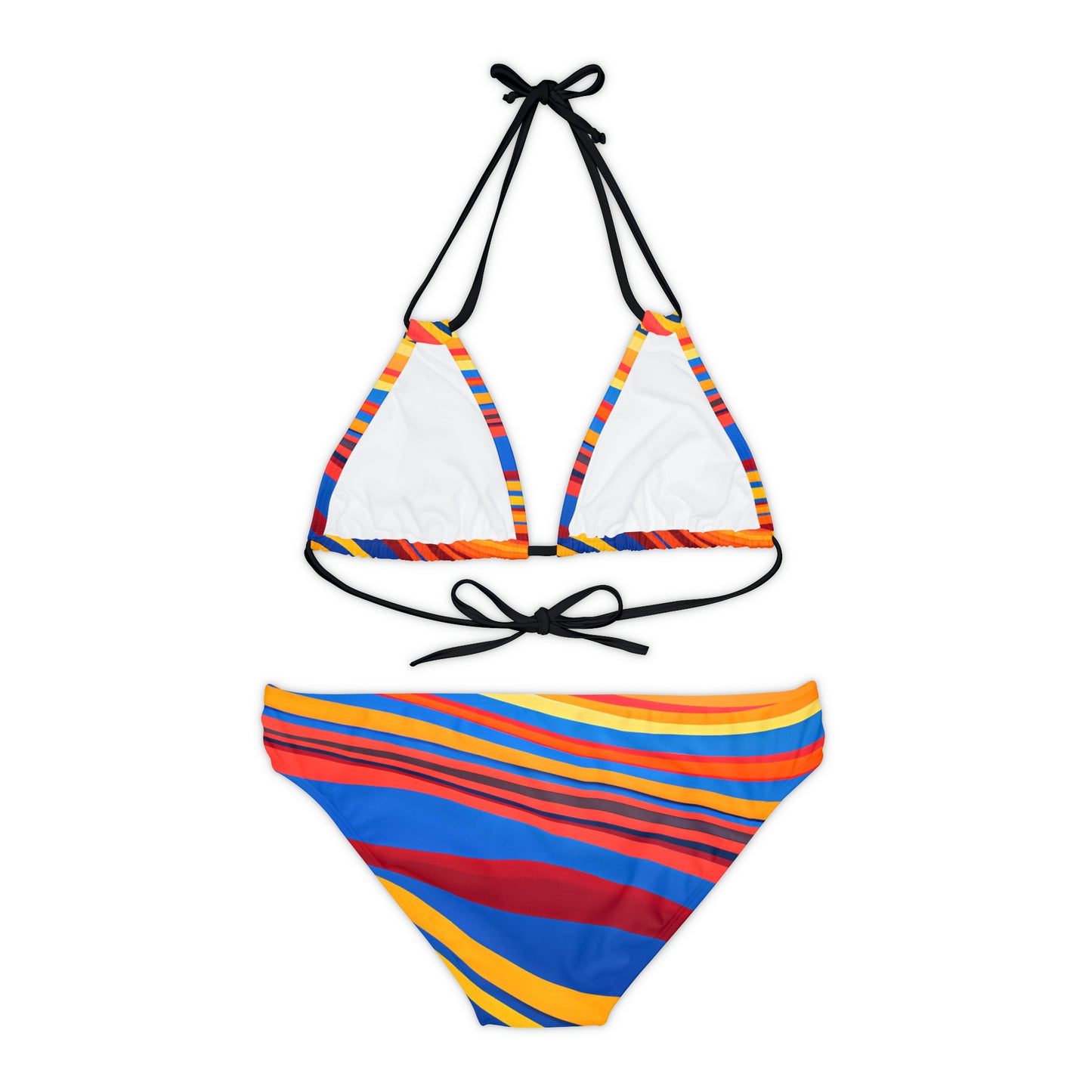 Flowy Stripes Strappy Bikini Set