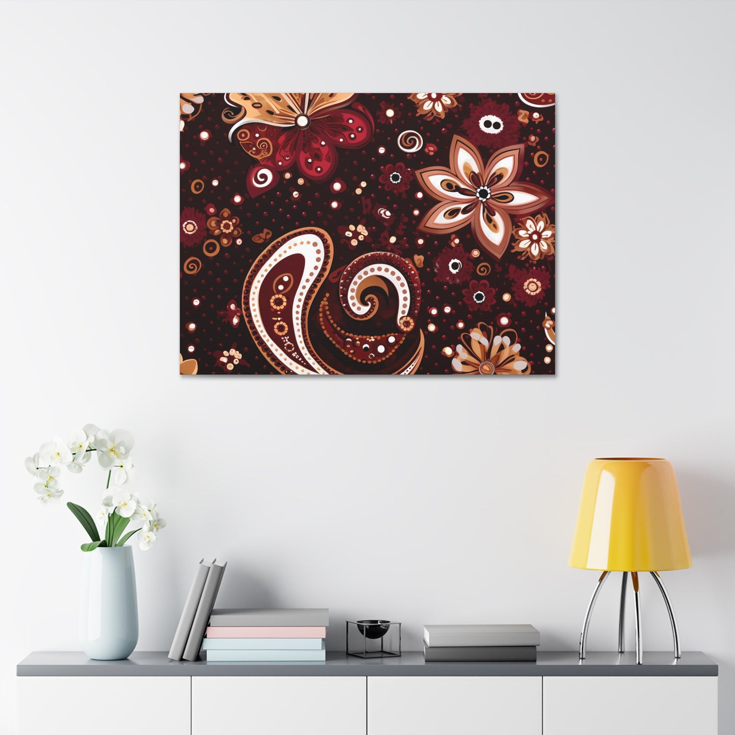 Maroon Flowery Paisley I