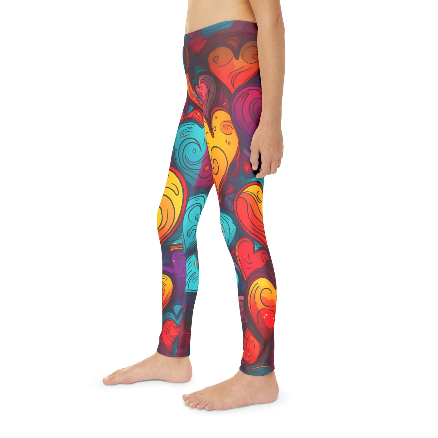 Colorful Hearts Girls Leggings