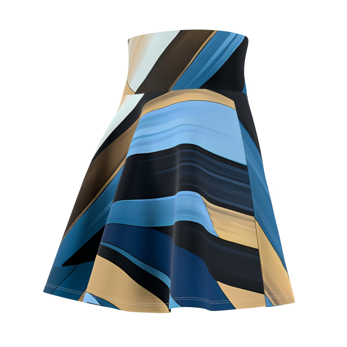 Blue, Black and Gold Skater Skirt