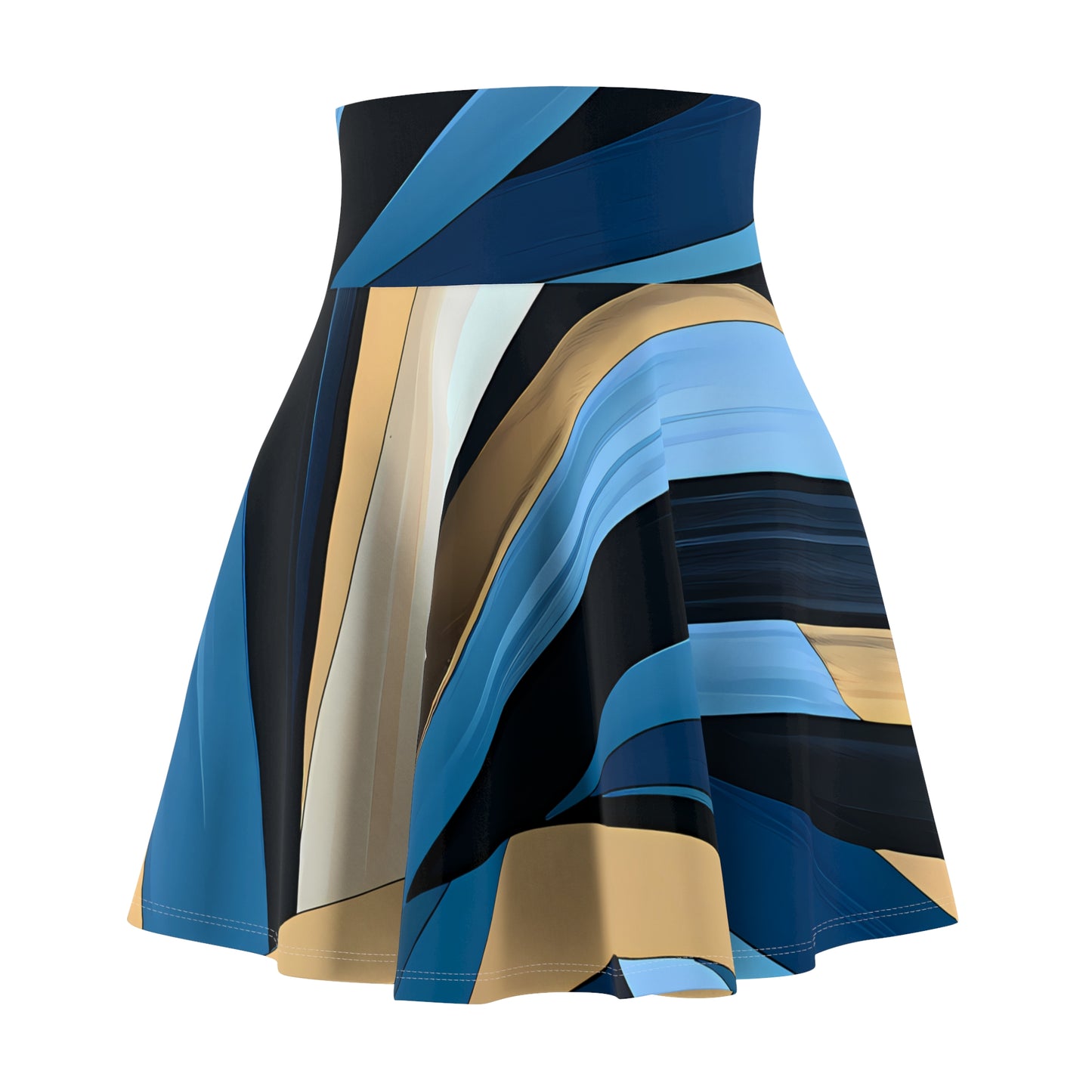 Blue, Black and Gold Skater Skirt