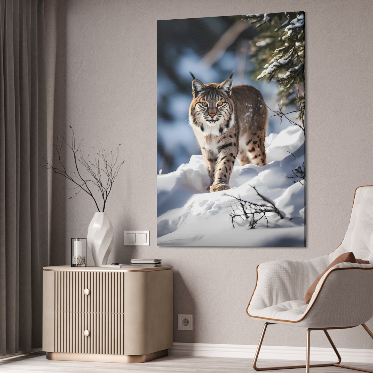 Cat Scratch Fever - Bobcat Canvas Art Print (1.5'')