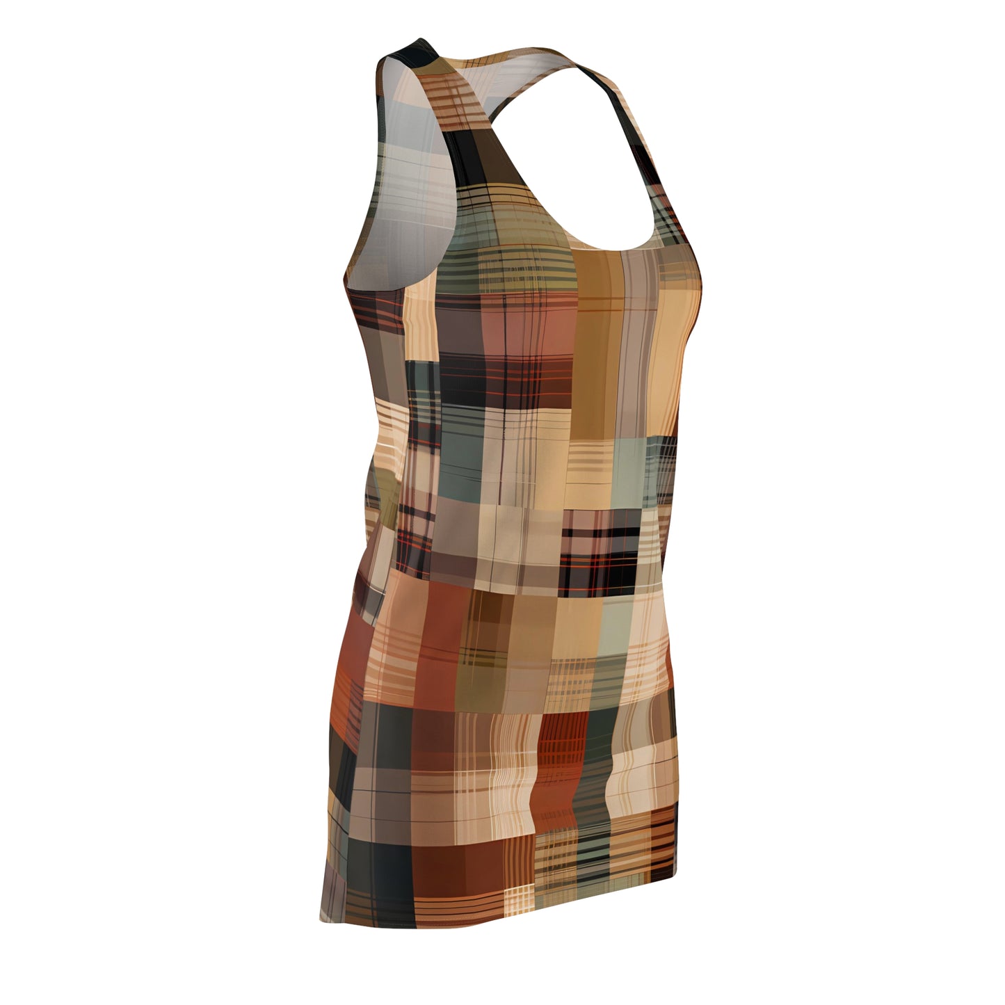 Abstract Plaid Racerback Dress