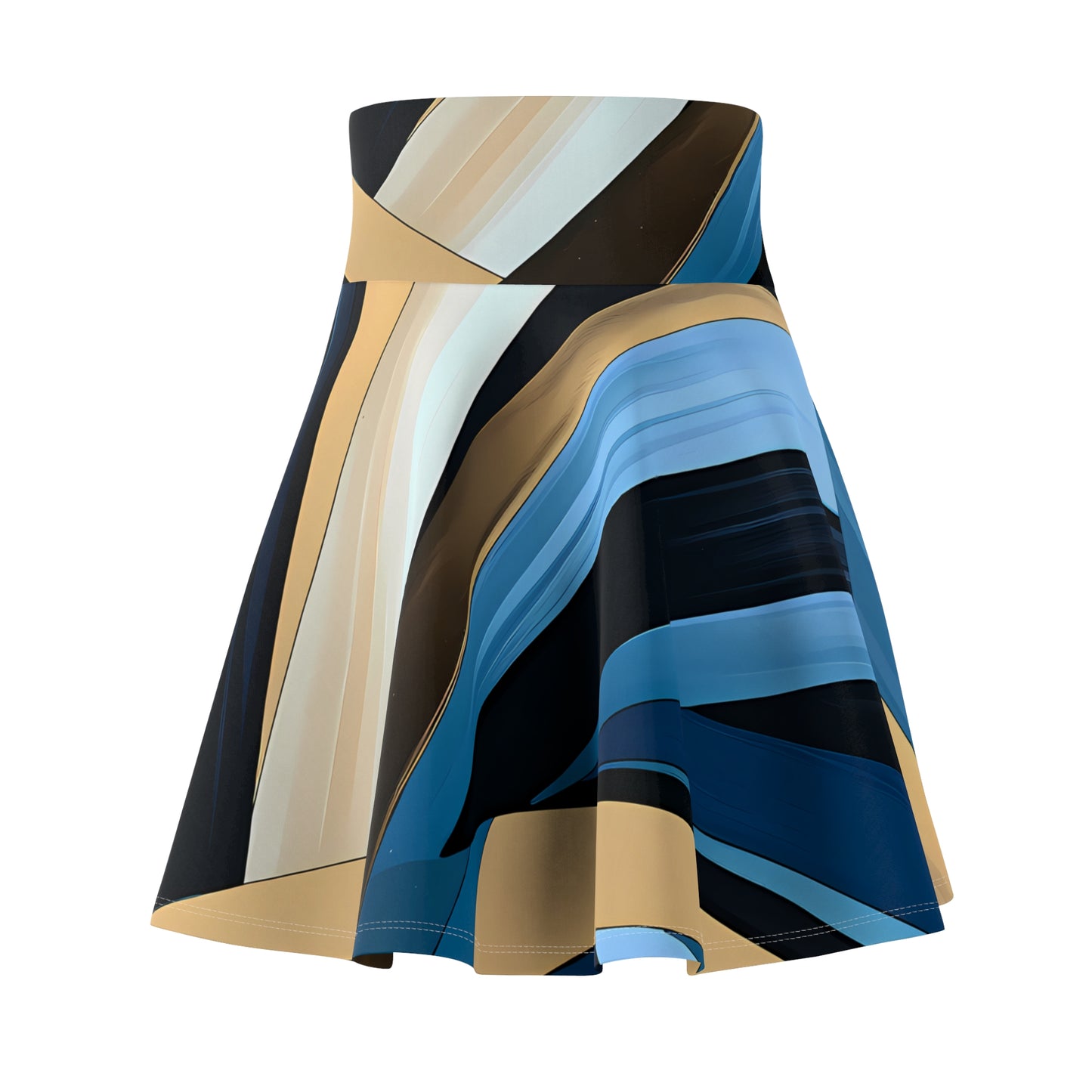 Blue, Black and Gold Skater Skirt