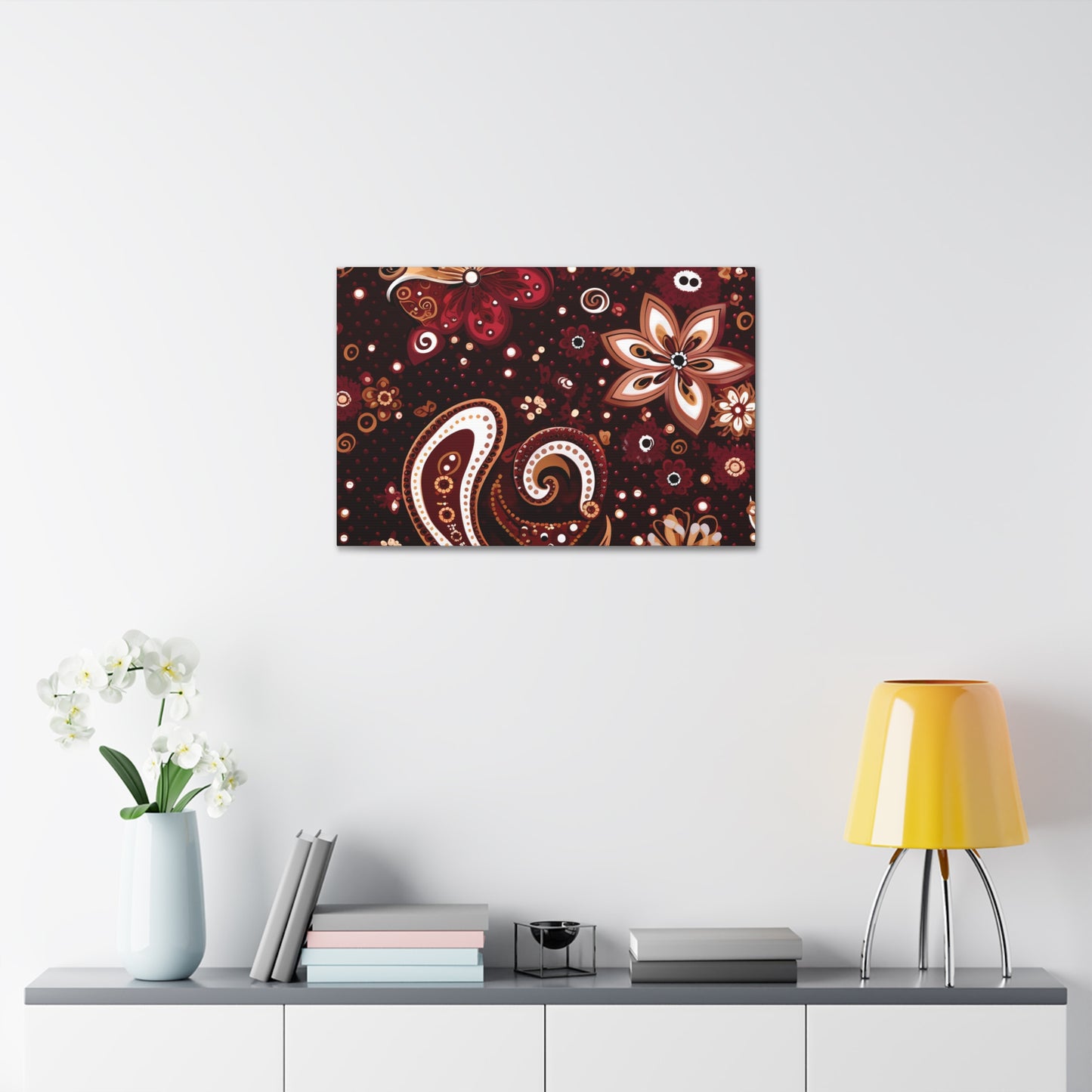 Maroon Flowery Paisley I