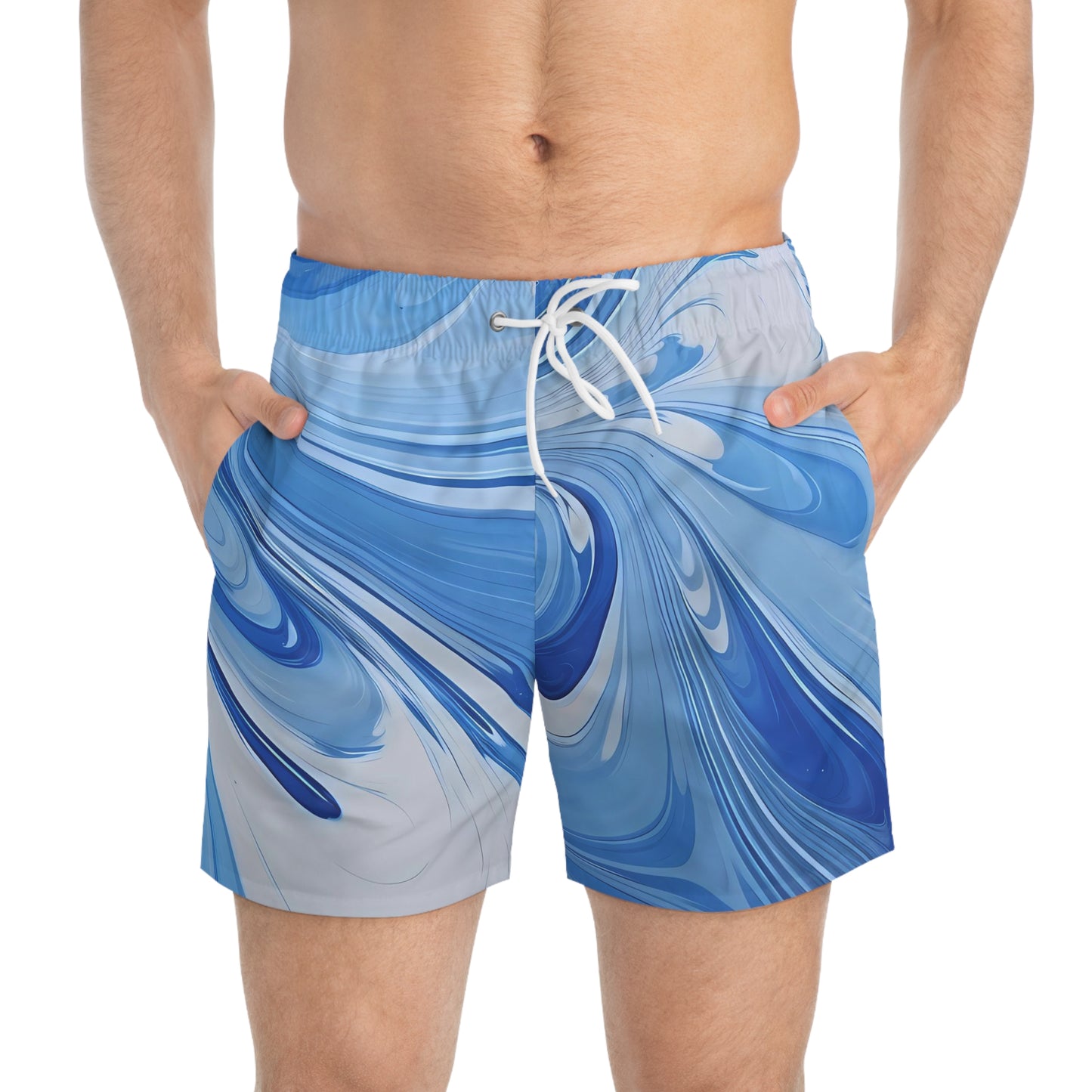 Blue and White Fluid