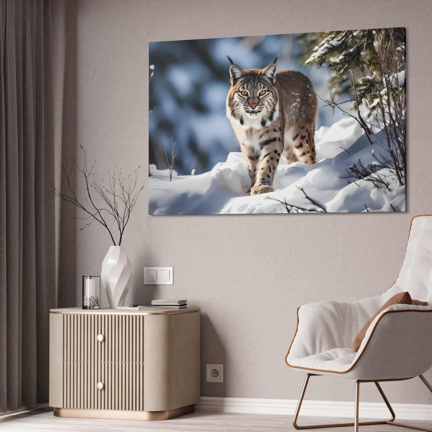 Cat Scratch Fever - Bobcat Canvas Art Print (1.5'')