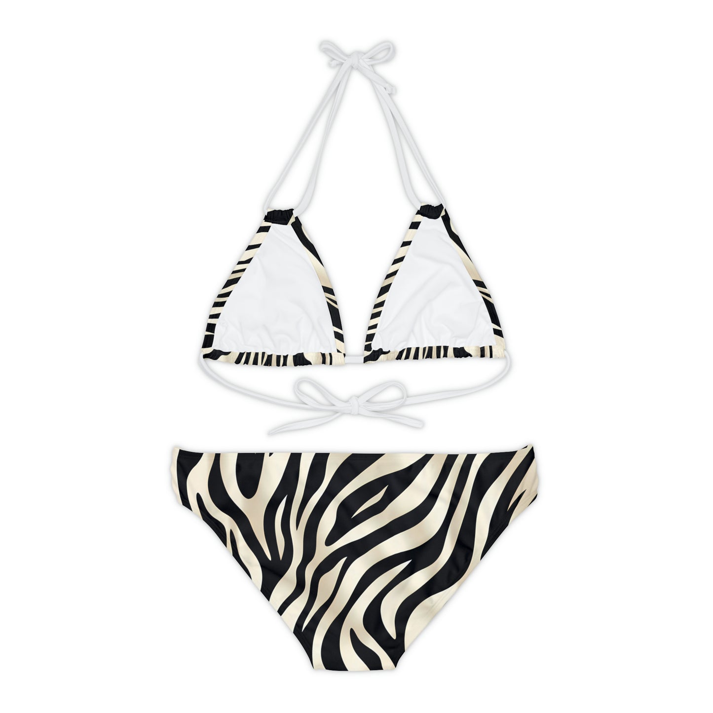 Zebra Print Strappy Bikini Set