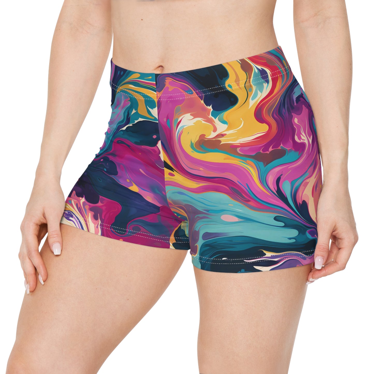 Tie-Dye Delight Womens Workout Shorts