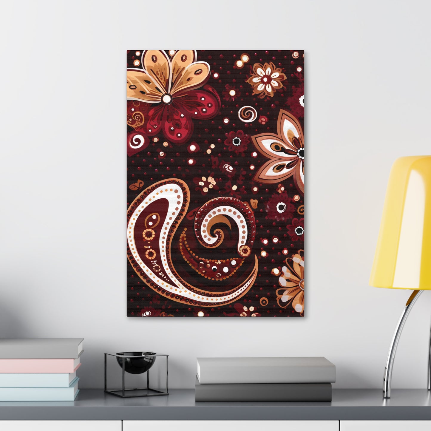 Maroon Flowery Paisley I