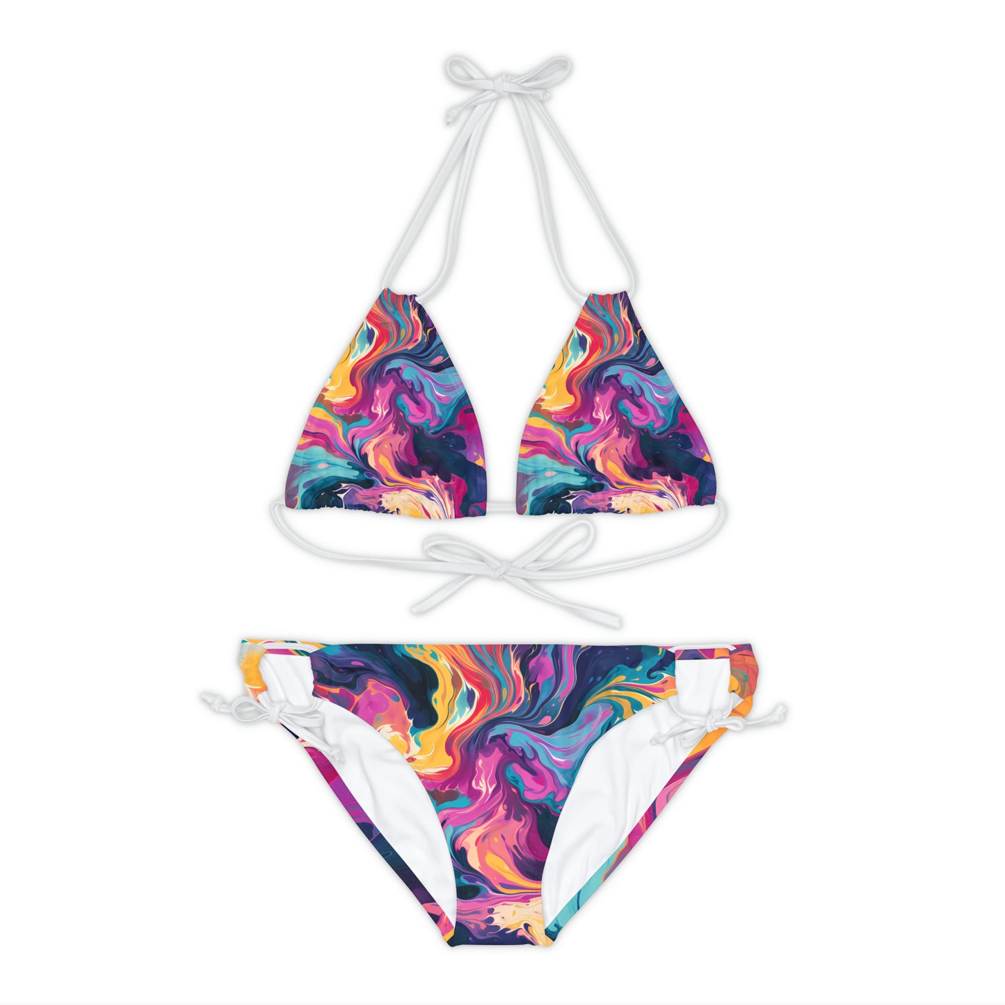 Tie-Dye Delight Strappy Bikini Set