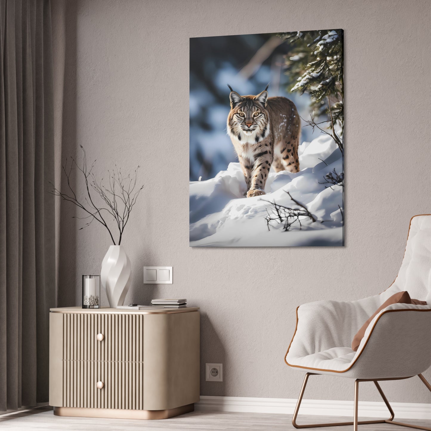 Cat Scratch Fever - Bobcat Canvas Art Print (1.5'')