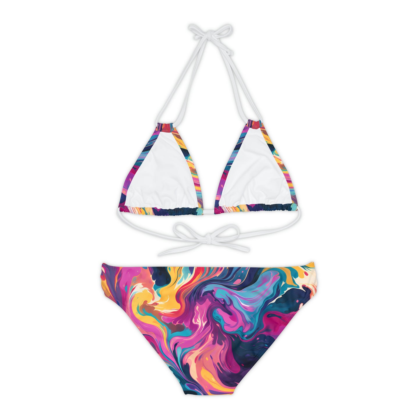 Tie-Dye Delight Strappy Bikini Set