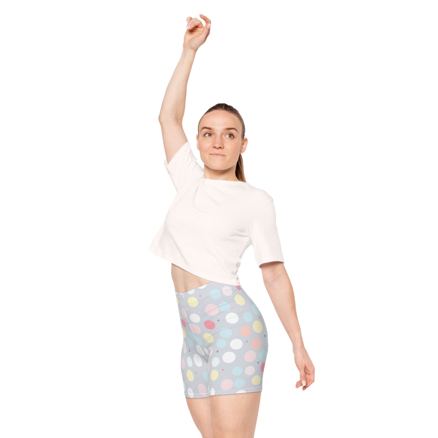 Pastel Polka Womens Biker Shorts