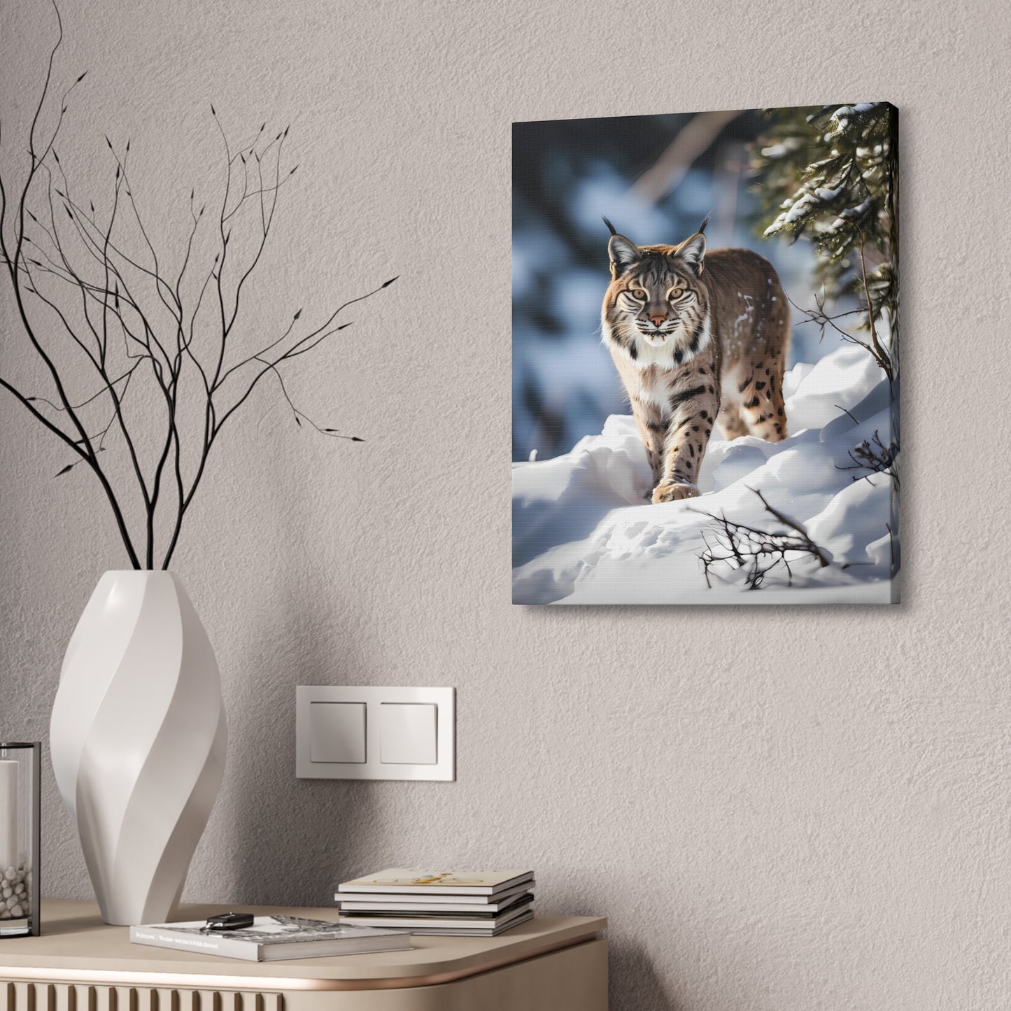 Cat Scratch Fever - Bobcat Canvas Art Print (1.5'')