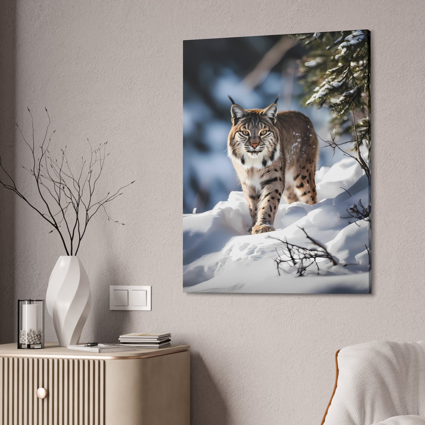 Cat Scratch Fever - Bobcat Canvas Art Print (1.5'')