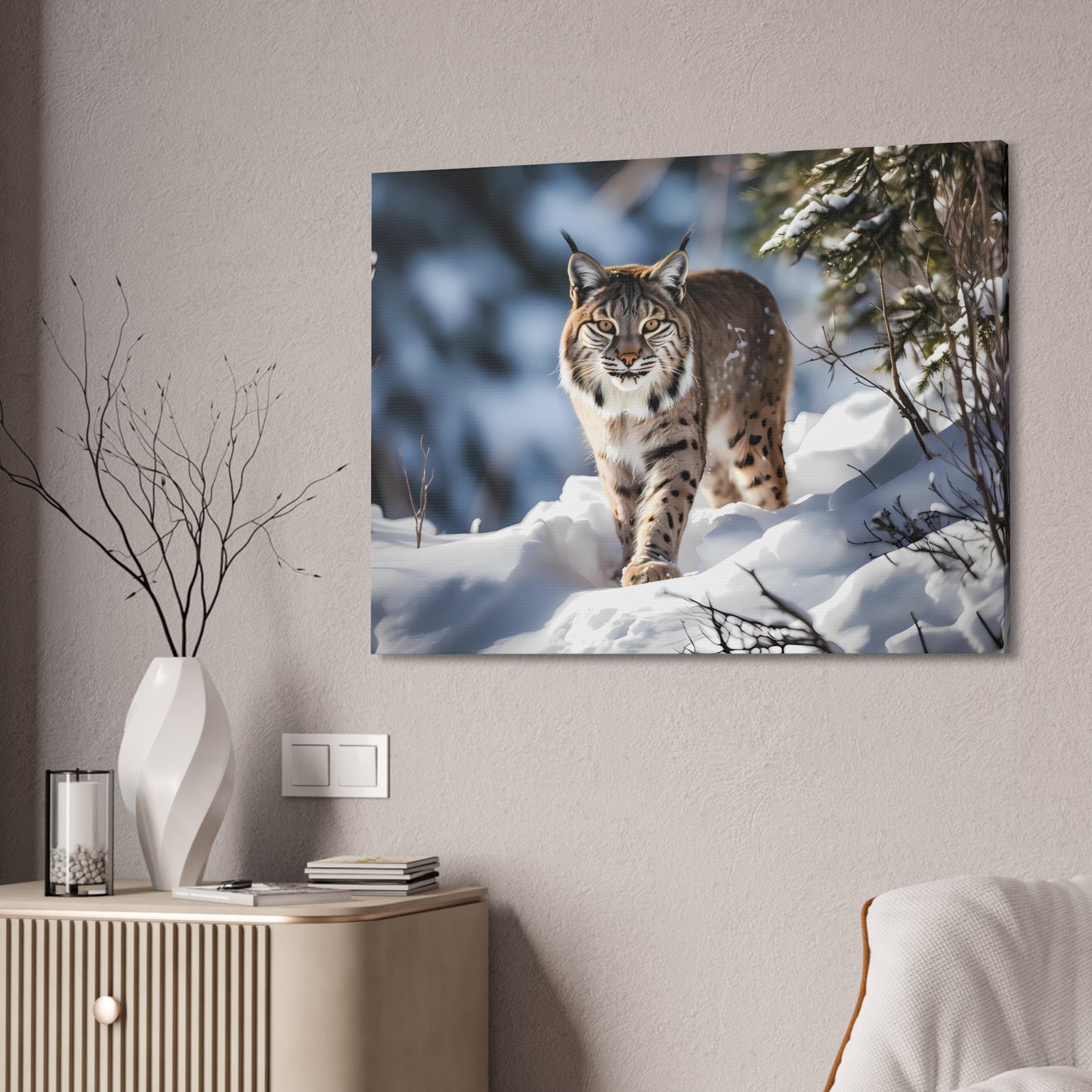 Cat Scratch Fever - Bobcat Canvas Art Print (1.5'')