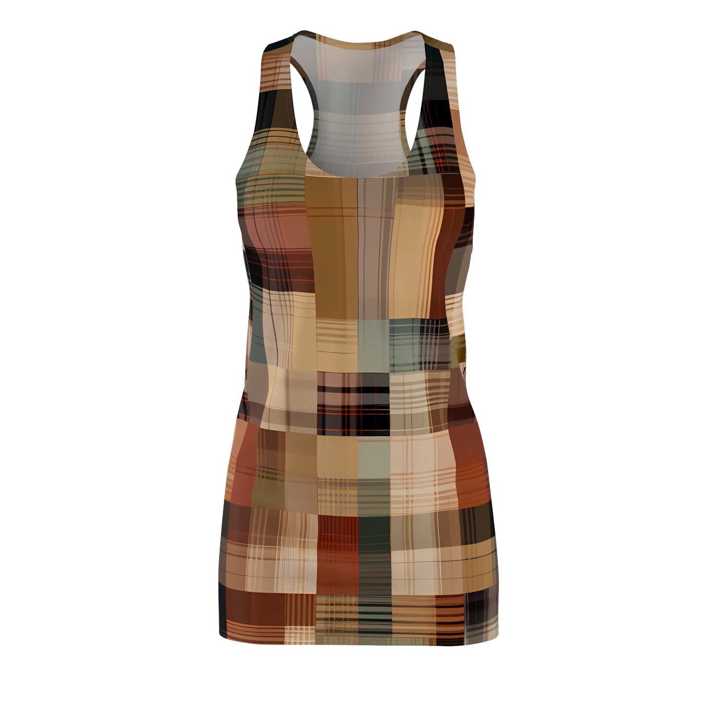 Abstract Plaid Racerback Dress