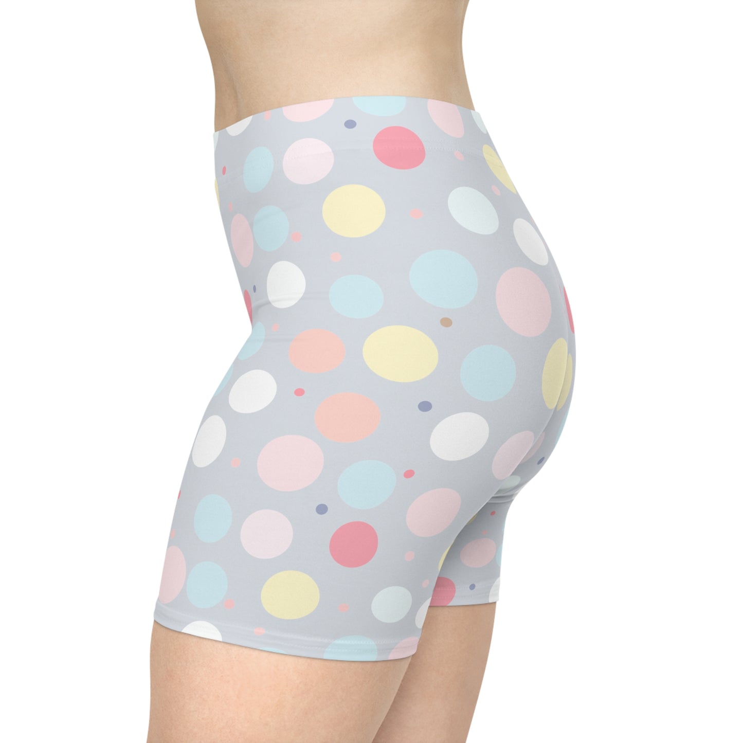 Pastel Polka Womens Biker Shorts
